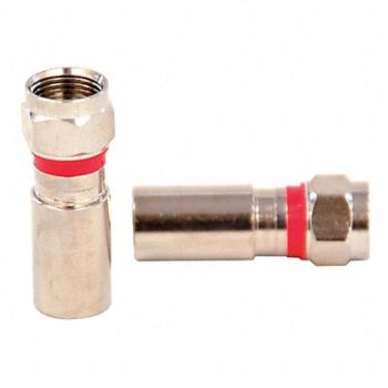 DOLPHIN COMPONENTS CORP Cable Coupler F-Type/Male RG6 Coax PK10, 12H905