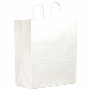 GRAINGER APPROVED Shopping Bag Merchandise White PK250, 12R086