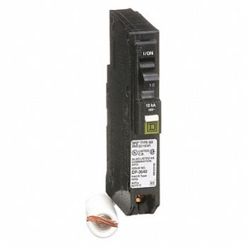 SQUARE D Circuit Breaker 15A Plug In 120/240V 1P, 12R454