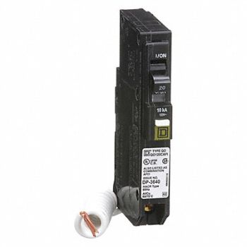 SQUARE D Circuit Breaker 20A Plug In 120/240V 1P, 12R455
