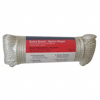 GRAINGER APPROVED Rope Nylon Braided 3/8 in Dia 100 ft L, 12U278