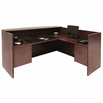 REGENCY Reception Desk 71x42x82 In Mahogany, 12U512