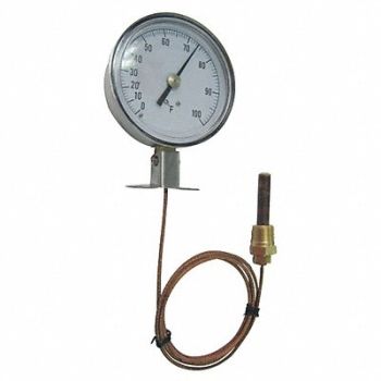 GRAINGER APPROVED G2659 Analog Panel Mt Thermometer 30 to 240F, 12U612
