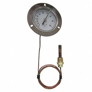 GRAINGER APPROVED G2661 Analog Panel Mt Thermometer 30 to 180F, 12U621