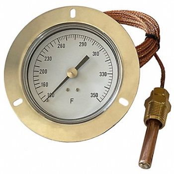 GRAINGER APPROVED G2661 Analog Panel Mt Thermometer 100 to 350F, 12U623