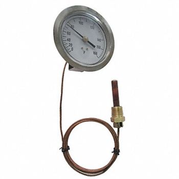 GRAINGER APPROVED G2663 Analog Panel Mt Thermometer 100 to 350F, 12U633