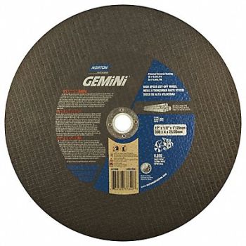 NORTON CutOff Whl Gemini Ductile 12 x.125 x20mm, 12V885