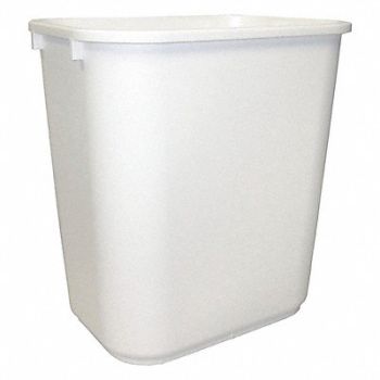 TOUGH GUY Wastebasket Rectangular 7 gal White, 12X227
