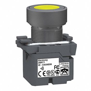 SCHNEIDER ELECTRIC Push Button with Transmitter Yellow 22mm, 12Z282