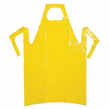 POLYCO Die Cut Apron Yellow 55 in L PK50, 12Z598