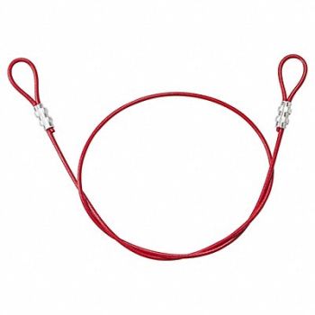 BRADY Cable Lockout Red 3/16 Dia PVC Coated, 806U78