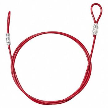 BRADY Cable Lockout Red 3/16 Dia PVC Coated, 806U79