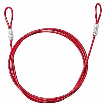 BRADY Cable Lockout Red 3/16 Dia PVC Coated, 806U80