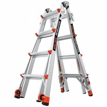 LITTLE GIANT Ladder Aluminum 4 to 7 ft H 300 lb Cap, 794JE9