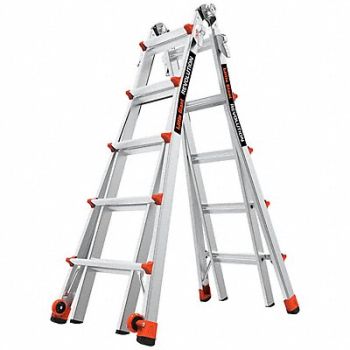 LITTLE GIANT Ladder Aluminum 5 to 9 ft H 300 lb Cap, 794JF0