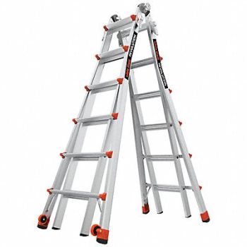 LITTLE GIANT Ladder Aluminum 6 to 11 ft H 300 lb Cap, 794JF2