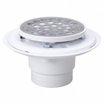 GRAINGER APPROVED Shower Drains Dia 2 to 3 Round PVC, 1RLV2