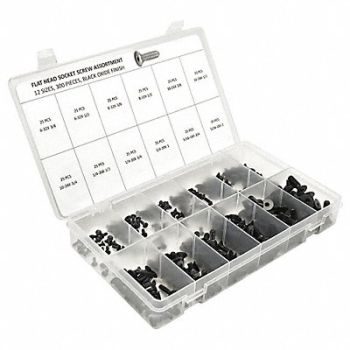KERR LAKESIDE Flat Head Cap Screw Asst 300 Pc, 13E072