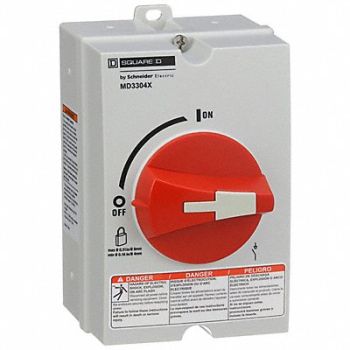 SQUARE D Disconnect Switch 30A 600VAC 3PH, 13E228