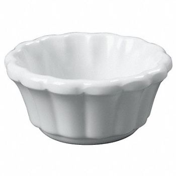 CARLISLE Scalloped Ramekin 3.2 oz White PK48, 13F354
