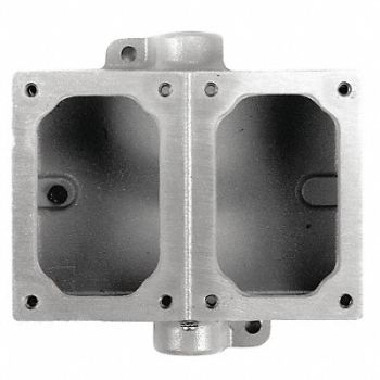APPLETON ELECTRIC Mounting Body 2Gang 1In Feed-Thru M Iron, 13G817