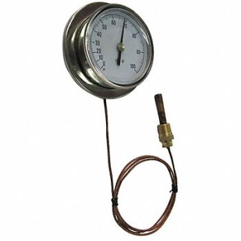 GRAINGER APPROVED G2667 Analog Panel Mt Thermometer 100 to 350F, 13G236