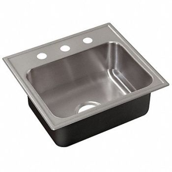 JUST MANUFACTURING Just DropIn Sink Rect 18inx14inx7-1/2in, 13G641