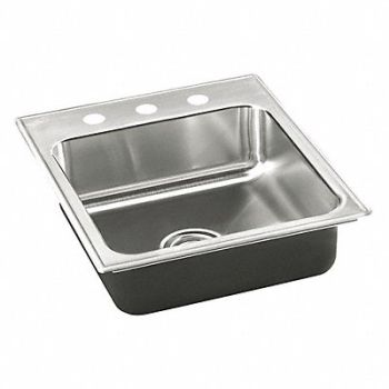 JUST MANUFACTURING Just DropIn Sink Squar 12inx12inx5-1/2in, 13G622