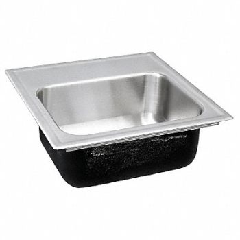 JUST MANUFACTURING Just DropIn Sink Squar 12inx12inx7-1/2in, 13G639