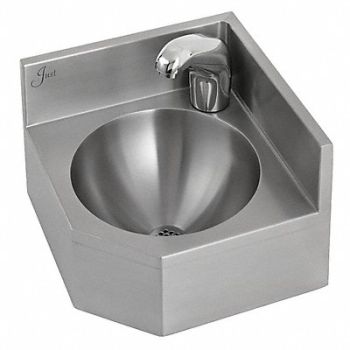 JUST MANUFACTURING Just Corner Bath Sink Cir 10inx10inx5in, 13G651