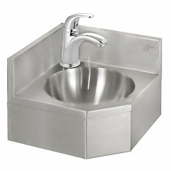 JUST MANUFACTURING Just Corner Bath Sink Cir 10inx10inx5in, 13G652