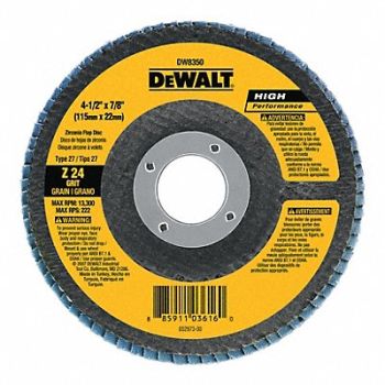 DEWALT Fiber Disc 4 1/2 in Dia 7/8in Arbor, 13J212