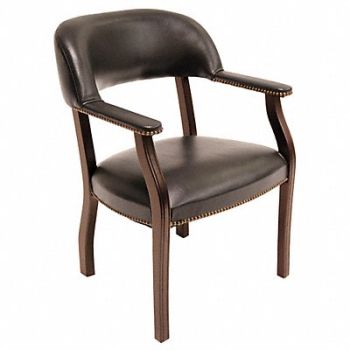 REGENCY Ivy League Captains Chair Vinyl Black, 13J286