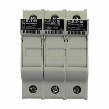 BUSSMANN Fuse Block 0 to 30A Class CC 3 Pole, 13M219