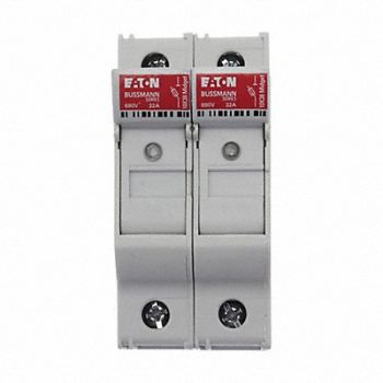 BUSSMANN Fuse Block 0 to 30A Midget 2 Pole, 13M224