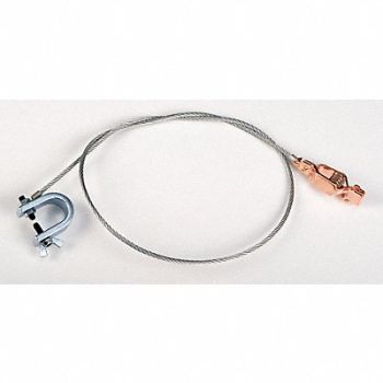 GRAINGER APPROVED Bond Wire with C-Clamp and Clip, 13M345