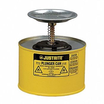 JUSTRITE Plunger Can 1/2 gal Steel Yellow, 13M358