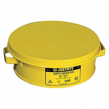 JUSTRITE Bench Can 2 Qt. Steel Yellow, 13M359