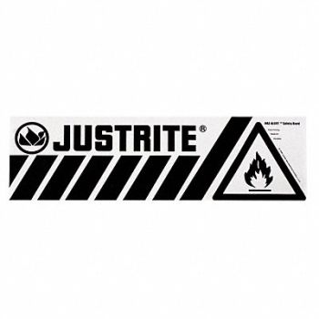 JUSTRITE Safety Cabinet Lbl 5x17.5in Paper, 13M423