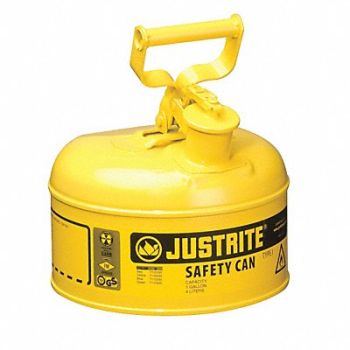 JUSTRITE Type I Safety Can 1 gal Yellow 11In H, 13M454
