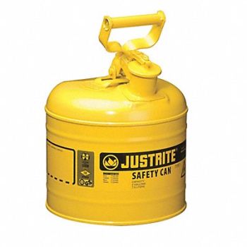 JUSTRITE Type I Safety Can 2 gal Ylw, 13M460