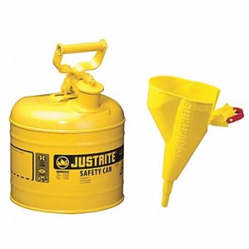 JUSTRITE Type I Safety Can 2 gal Ylw 13-3/4In H, 13M461