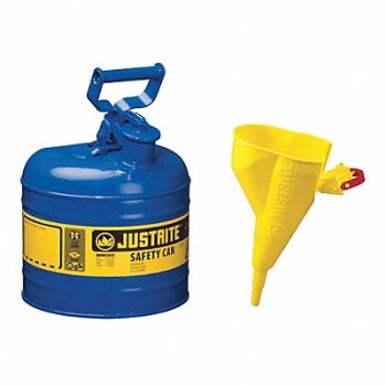 JUSTRITE Type I Safety Can 2 gal Blue 13-3/4In H, 13M463