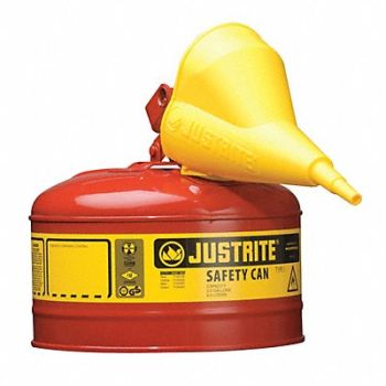 JUSTRITE Type I Safety Can 2.5 gal Red 11-1/2In H, 13M466