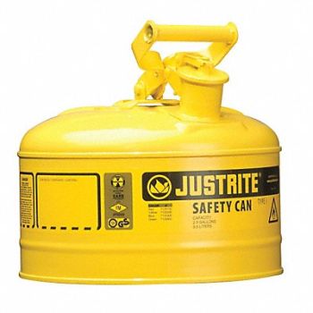 JUSTRITE Type I Safety Can 2-1/2 gal Yellow, 13M467