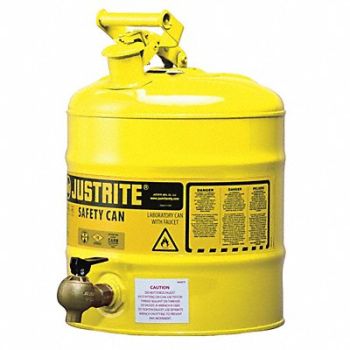 JUSTRITE Type I Safety Can 5 gal Ylw 16-7/8In H, 13M476