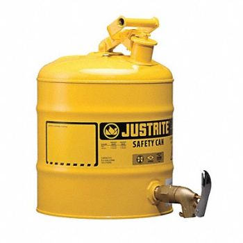 JUSTRITE Type I Safety Can 5 gal Ylw 16-7/8In H, 13M477