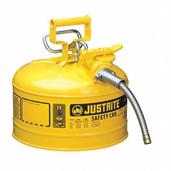 JUSTRITE Type II Safety Can Yellow 12 in H, 13M481