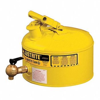JUSTRITE Type I Safety Can 2-1/2 gal Yellow, 13M482