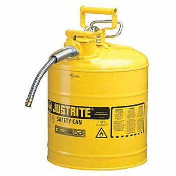 JUSTRITE Type II Safety Can Yellow 17-1/2 in H, 13M486